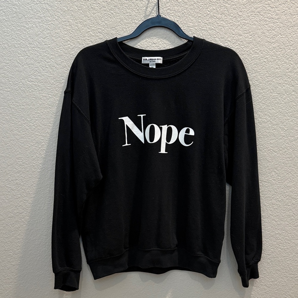 Sub_Urban Riot Black 'Nope' Crew Neck Sweater